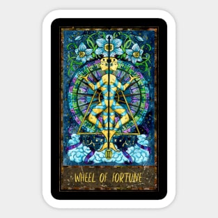 Wheel Of Fortune. Magic Gate Tarot Card Design. Sticker